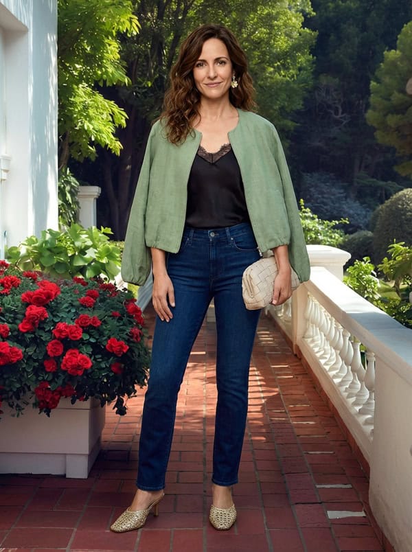 cigarette jeans date night spring outfit