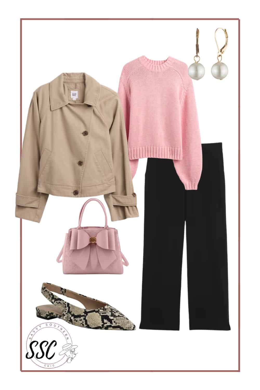 Pink Sweater Spring Outfit