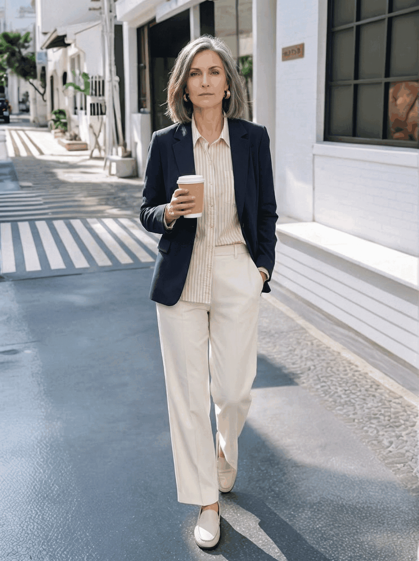 navy blazer womens spring outfit for work