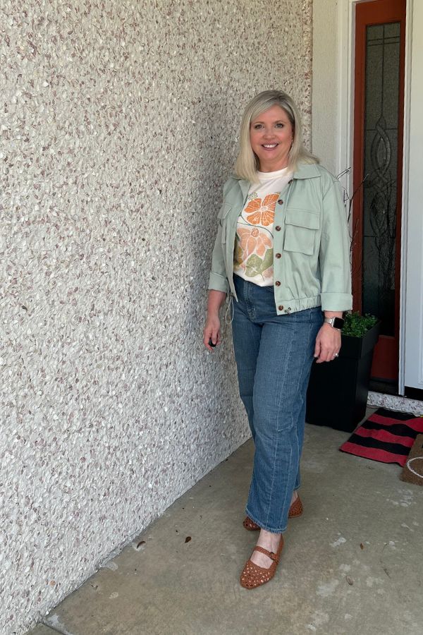 barrel leg jeans spring outfit