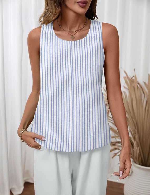 stripe linen tank