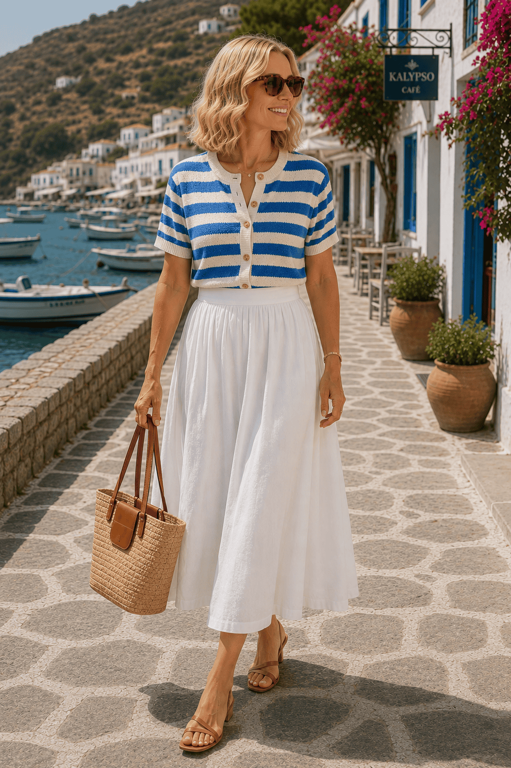 white skirt summer outfit