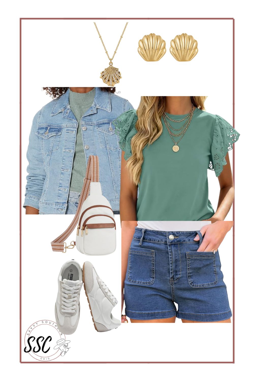 denim shorts outfit idea 