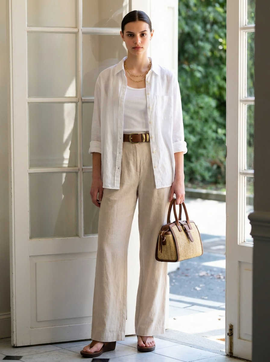 white button up over tank