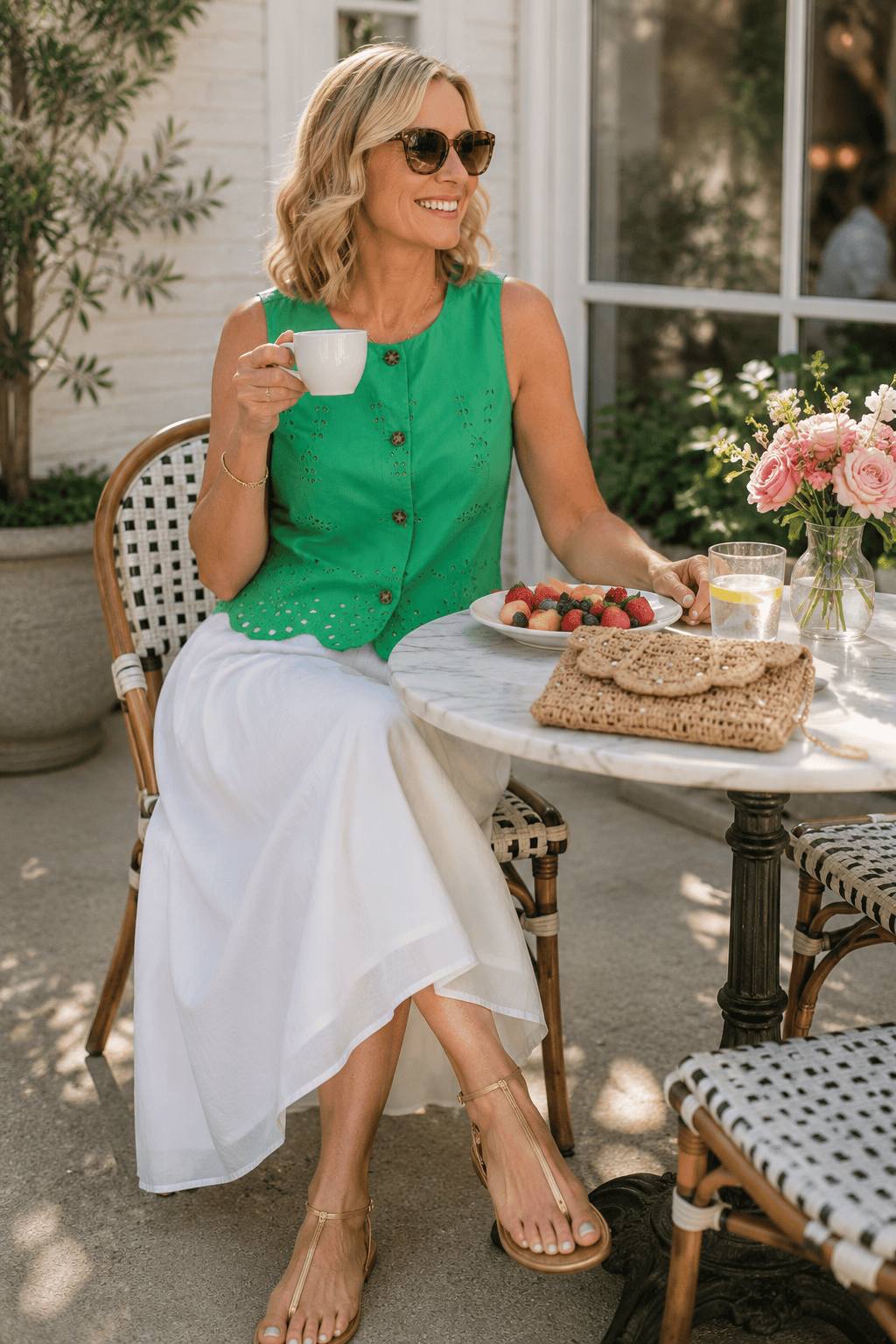elevated summer top and skirt outfit