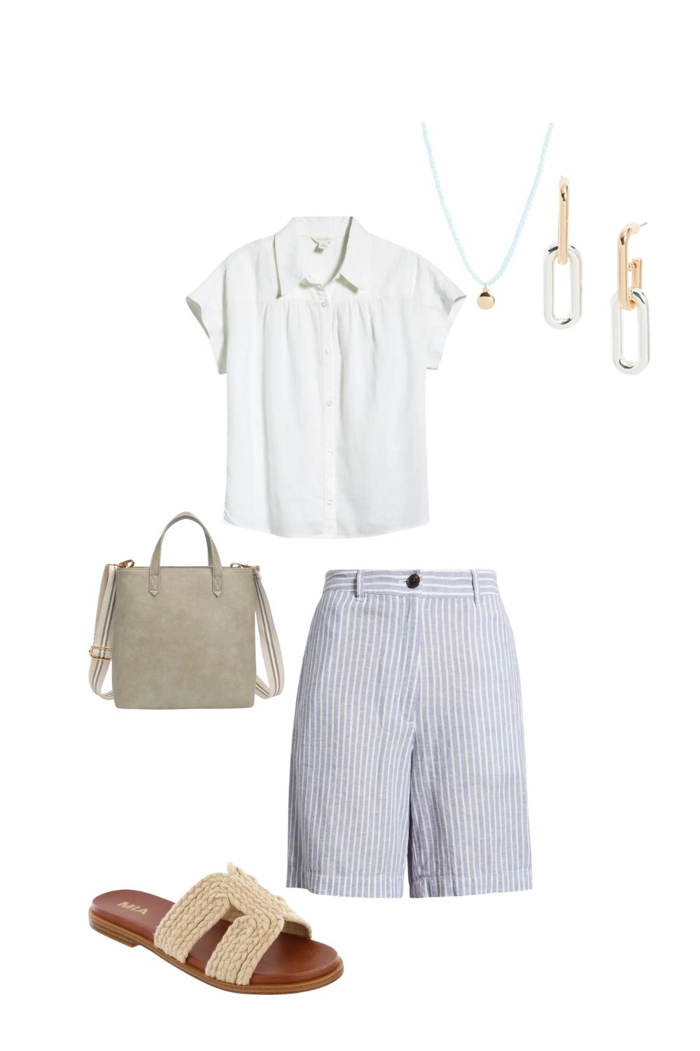 casual linen shorts outfit