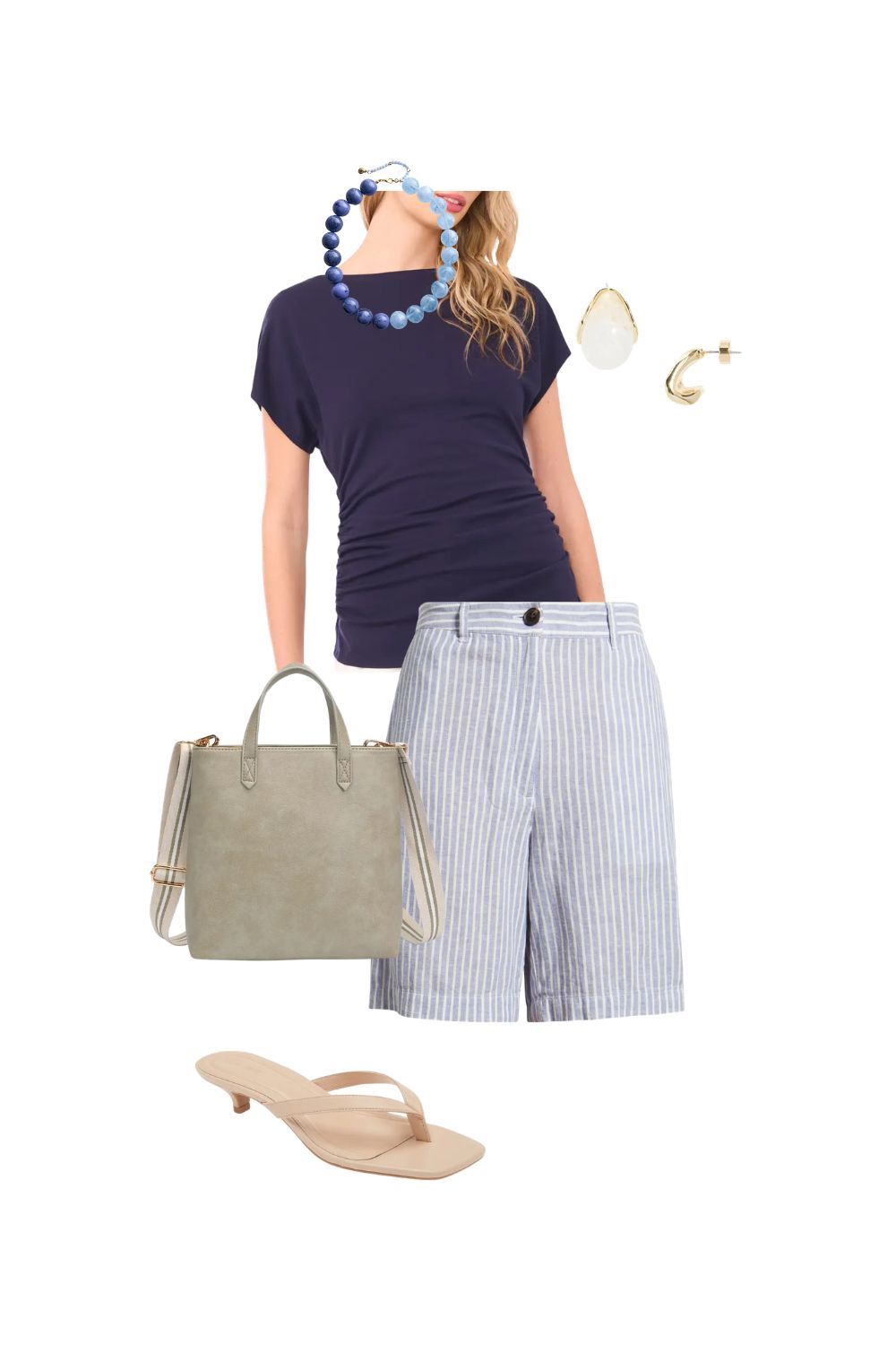 dressy linen shorts outfit