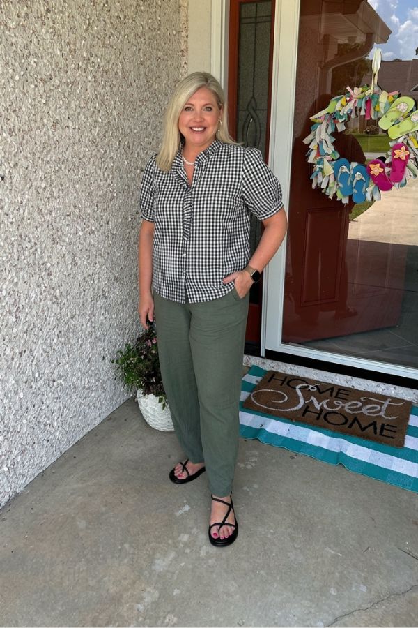 ruffled gingham top