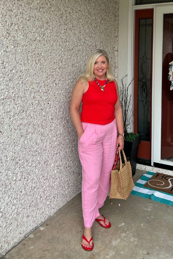 gauze pants outfit