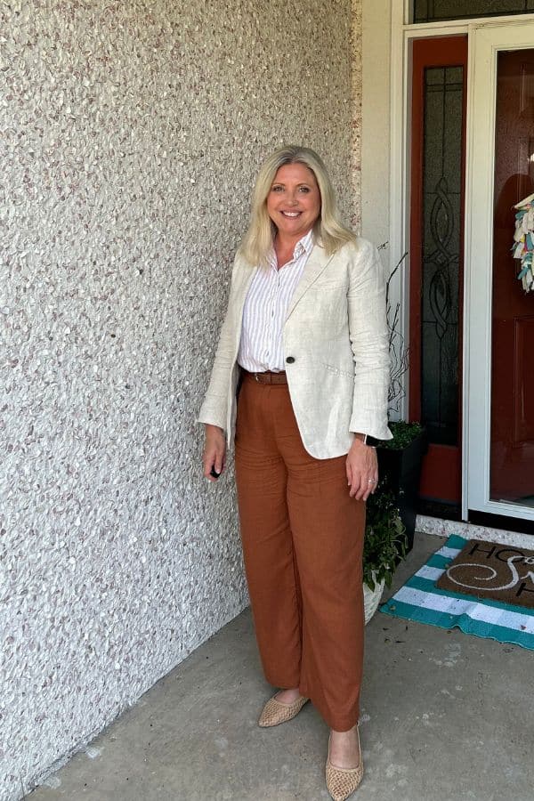 wide leg linen trousers