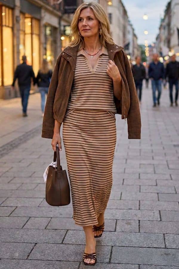 matching skirt set warm fall outfit