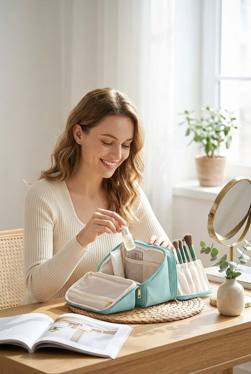 makeup bag and organizer