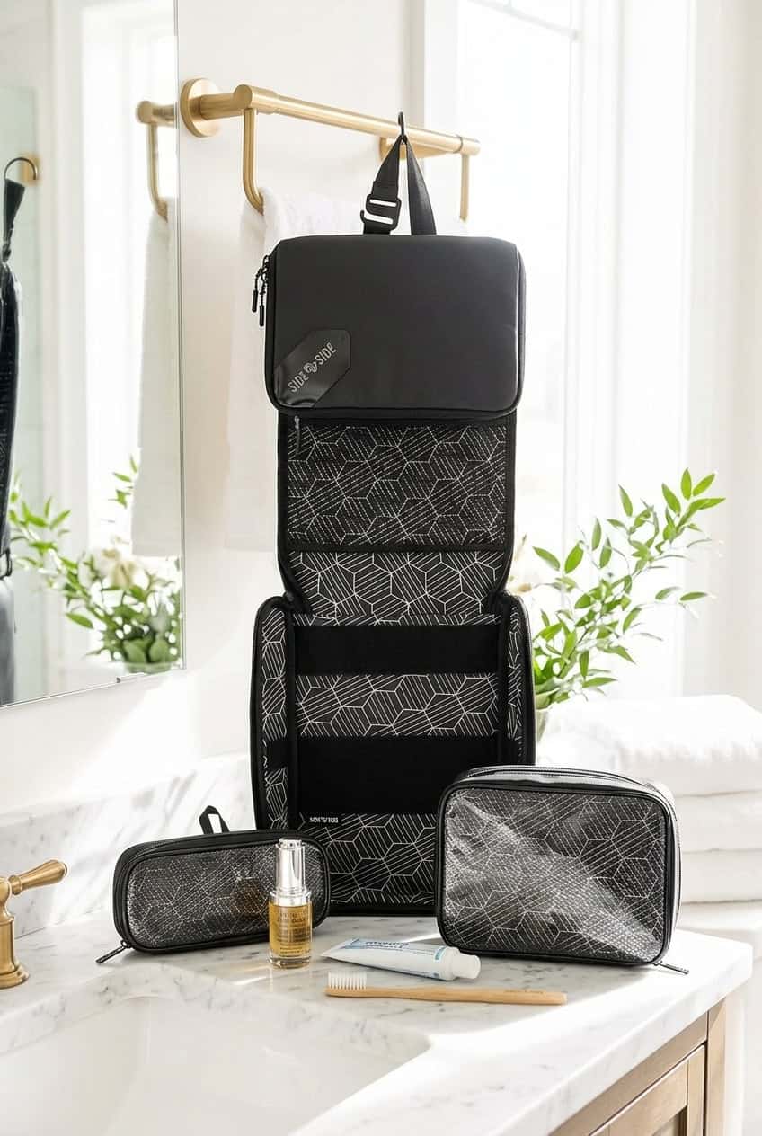 hanging travel makeup bag