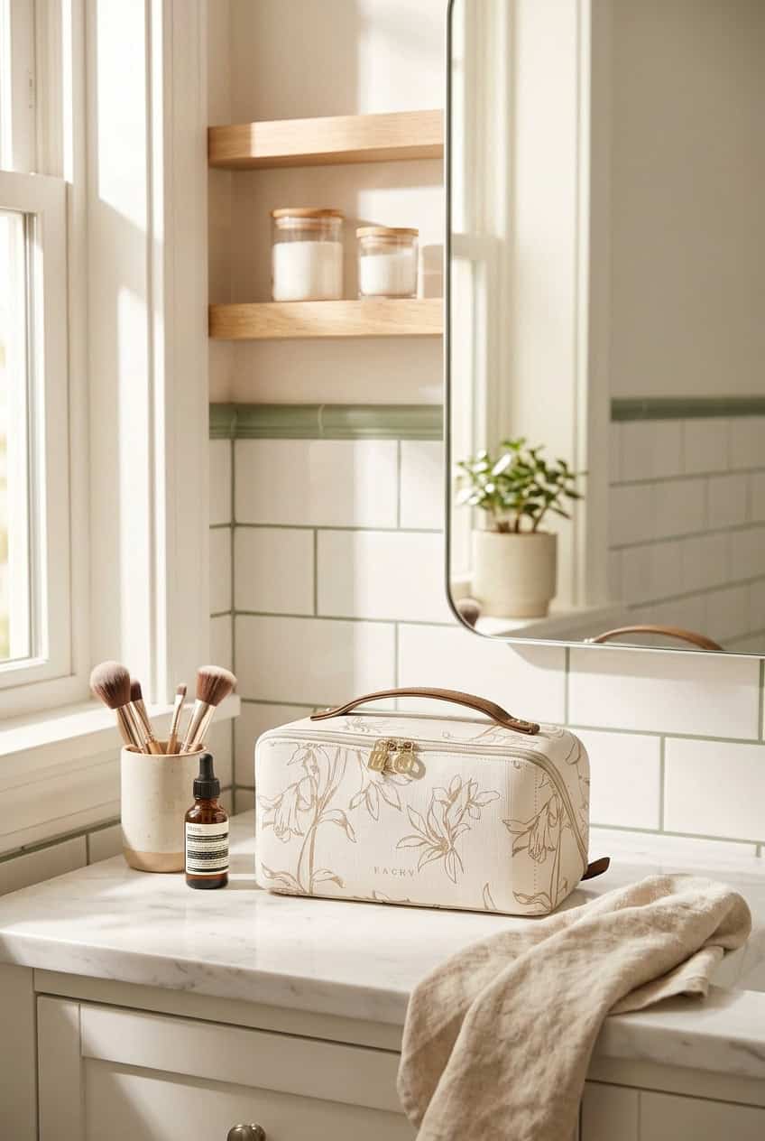 floral cosmetic bag