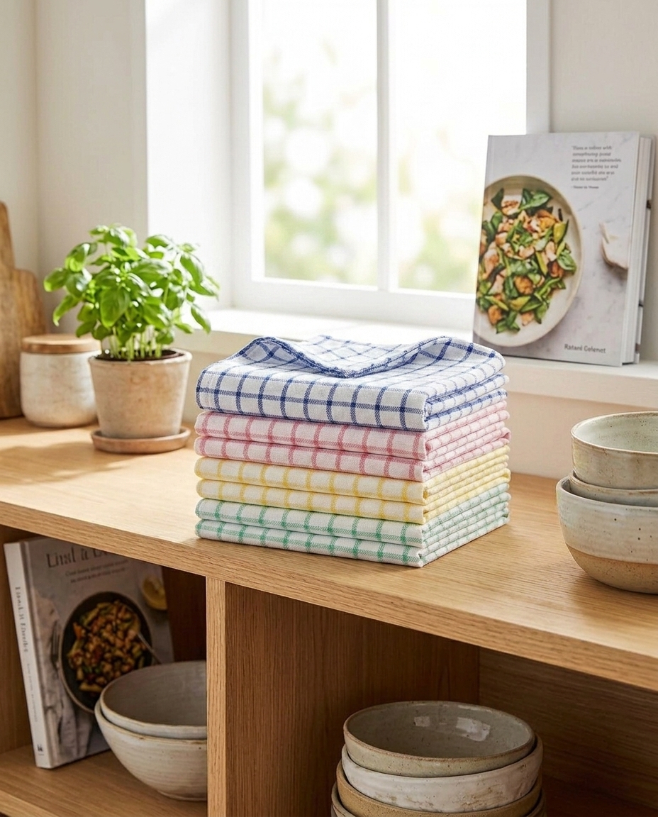 plaid dish cloths