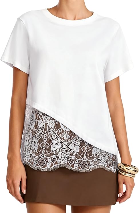 lace hem tee